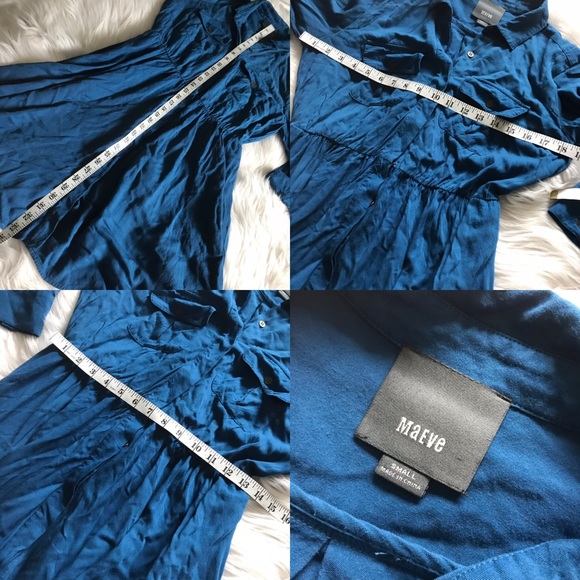 Anthropologie Maeve Dakota Blue Shirt Dress Size S - Picture 6 of 7